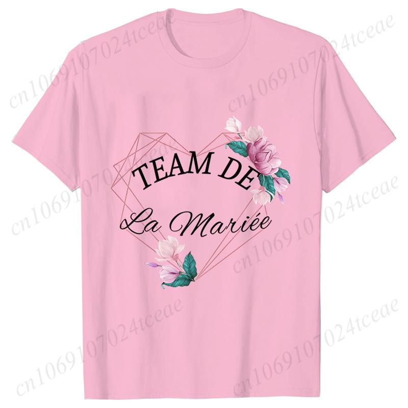 Wedding Tops Women Bachelorette Party Blouses Bridesmaid French Team Bride Squad Tshirt Flower Graphic Bridal Shower Aesthetic
