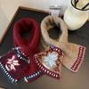Осенне-зимний новый шарф с узором Fair Isle и рождественскими снежинками для женщин, теплый вязаный шерстяной, корейский стиль, универсальный шарф-грелка на шею