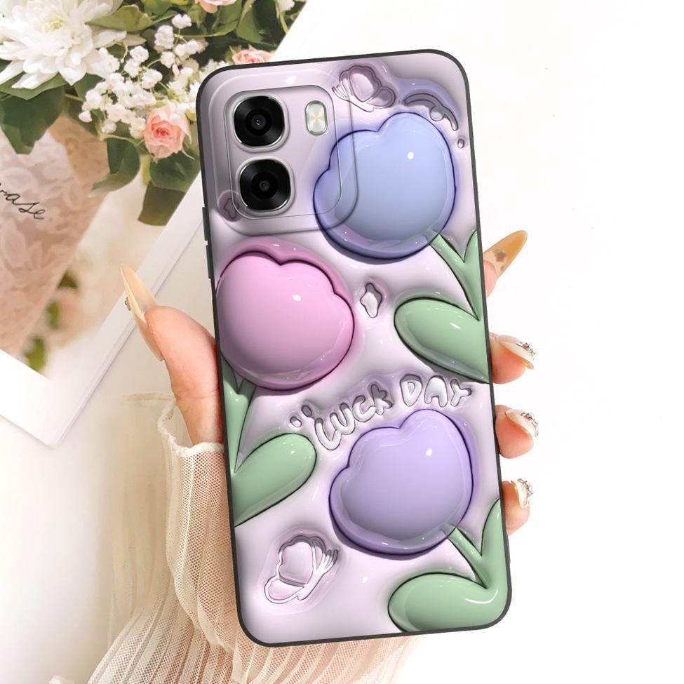Чехол для телефона Oppo A6x 4G CPH2819 5G CPH2783 Чехол для Oppo A6x Милый Кавайный Роскошный Модный Цветы Крутой Расписной Силиконовый Корпус