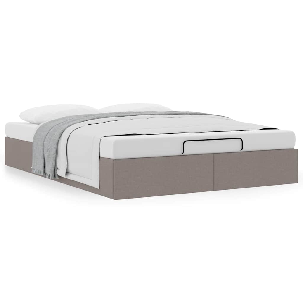 Ottoman Bed without Mattress Taupe 140x190 cm Fabric