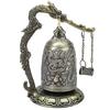 Lock Dragon Carved Buddhist Good Luck Bell Geomantic for Meditation Altar