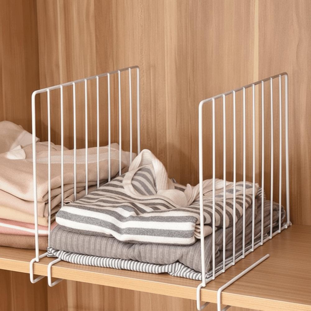 Metal Closet Divider White Closet Separator Space Saving Wardrobe Divider  For Clothes