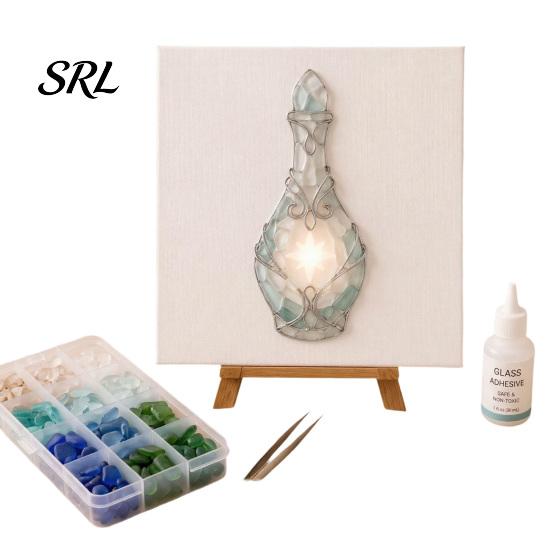 Creative Leisure Time Supplies DIY Mosaic Art Kit, Fantasy Circular Door Tile Craft Handmade Home Decor Crafts Sea Glass Kit for Adults Beginners,