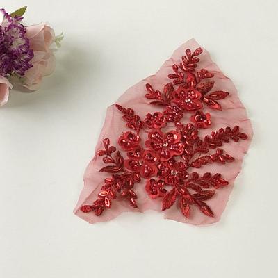 Аксессуары для украшения Hanfu, тканевые наклейки «сделай сам», кружевная цветочная сетка, вышитые бусы, трехмерная нашивка, свадебное платье