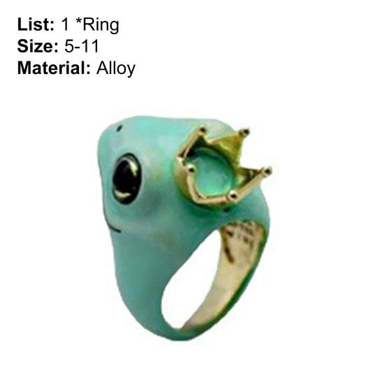 Унисекс кольцо в форме лягушки милые ювелирные изделия мультфильм корона кольцо на палец для вечеринки