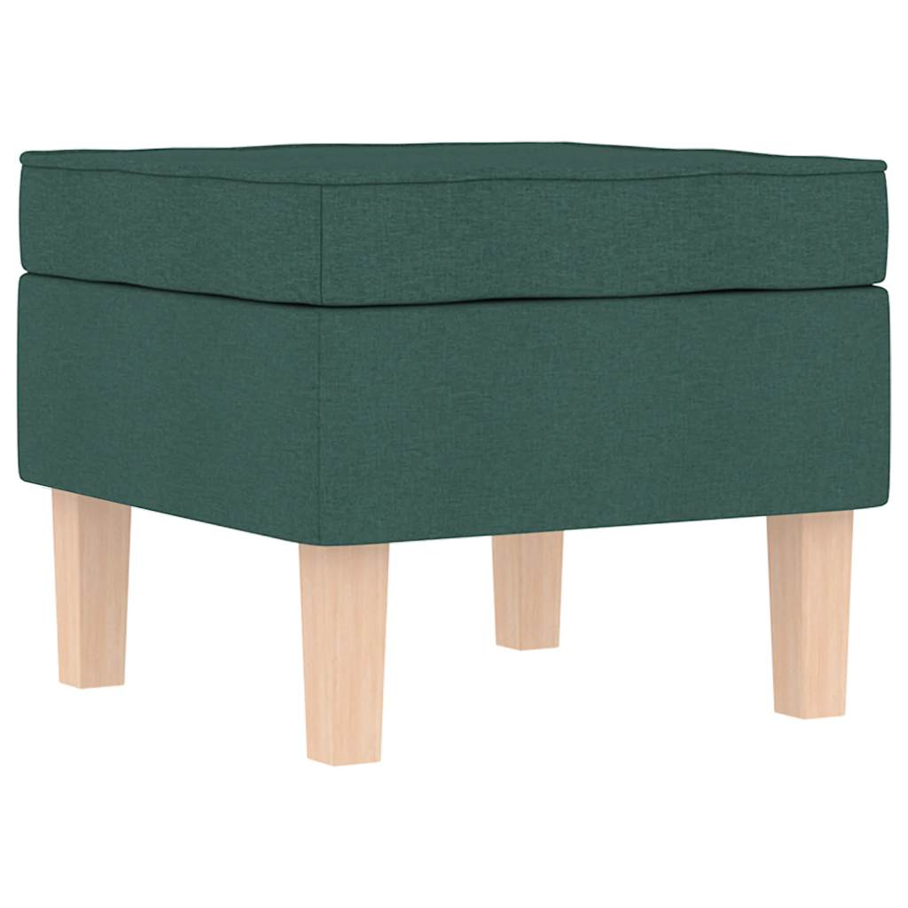 Rocking Chair with Footstool Dark Green Fabric