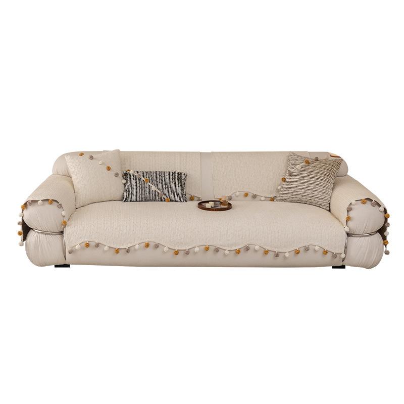 Кремовый чехол для дивана Универсальный Четыре сезона Устойчивый к царапинам кошек Нескользящий Защитник для дивана Декоративное покрывало на диван