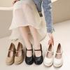 White High Heels Women's 2024 New Spring Temperament French Single Shoes Versatile Thick Heel Small Leather Shoes Mary Jane Women's Shoes