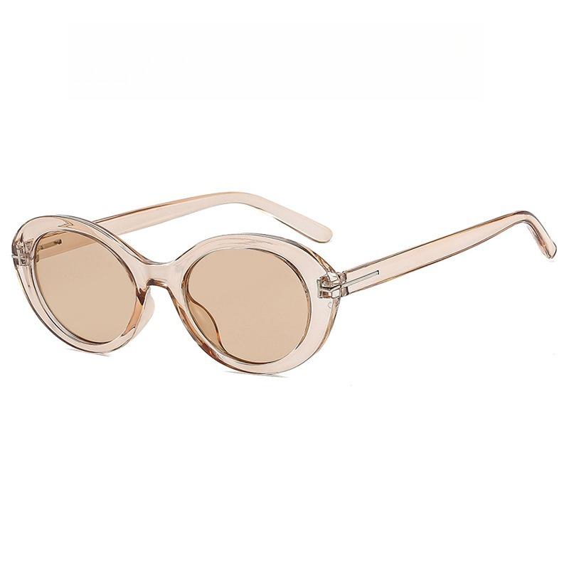 Новые ретро овальные солнцезащитные очки Т-образной формы Женская мода Уличная фотография Тренд Универсальные солнцезащитные очки Uv400 Оттенки Очки