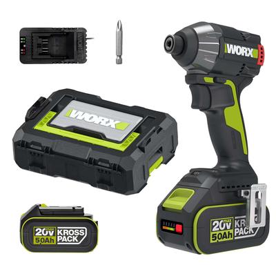 WORX Ударный 18В 230Нм 4 4 Ударный 116мм Головка Бесщеточный Двигатель x Быстрый и Кейс в Комплекте Шуруповерт, (20В Макс), Крутящий момент, Режимы, Режимы, Длина, (2 5.0Ач),