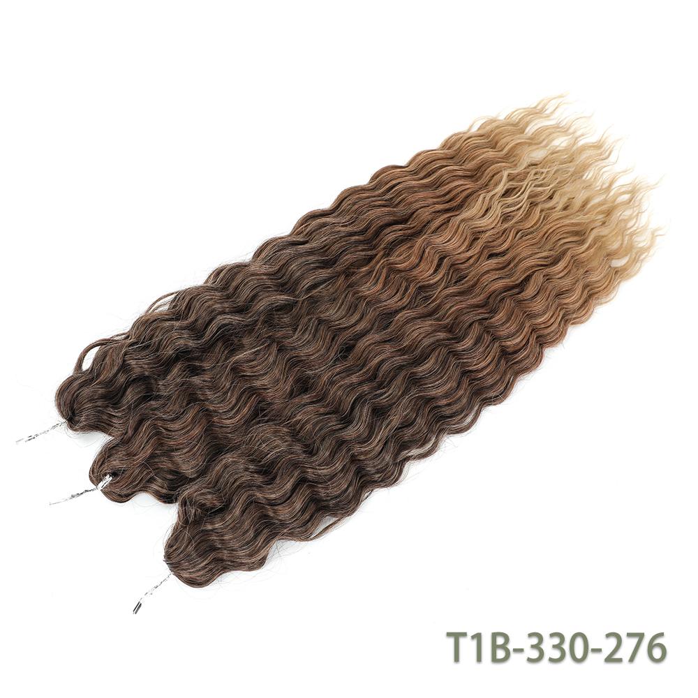 For Twist Crochet Synthetic High-Temp Machine Double Weft 22 Inches 300g 3Pcs/Lot#1B #4 BUG2 Water Wave Extensions Braid