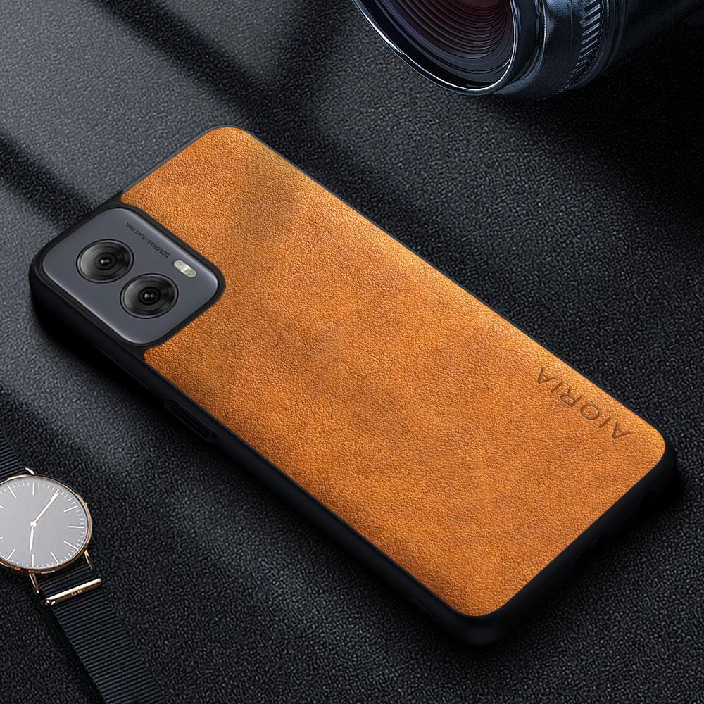 Чехол для Motorola Moto G Play Power Stylus 2024 5g 4g X50 Ультра роскошный кожаный чехол для телефона Funda Retro Business Solid color capa