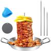 Stainless Steel BBQ Kit: Vertical Screw Pot, 3 Removable Brushes, Pads, Gloves, Oil Bottle, Brush Hooks.