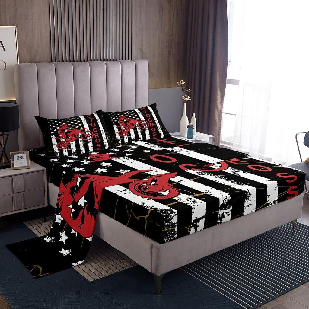 Крыса Грызун Узор Шапка для кровати Комплект постельного белья из четырех предметов Спальня Общежитие Постельное белье Украшение