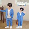 2023 Spring Boys' Korean-Style Formal Blazer Suit Set - Casual, Trendy Performance Wear for Kids