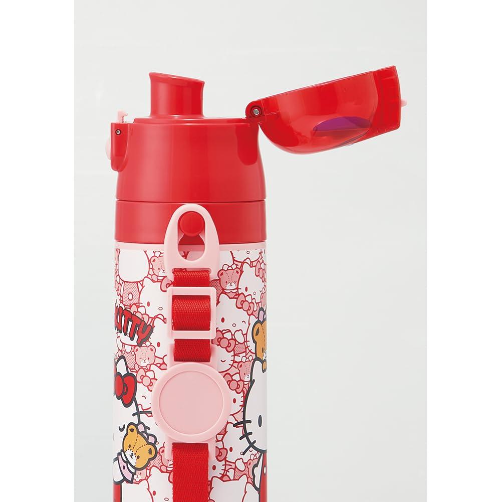 Skater Stainless Steel Water Direct Hello Sanrio Sports Water Kids' Bottle, Drinking, 470ml, Kitty, Ushiro-Shiro, Design, Child-Friendly, Lightweight,