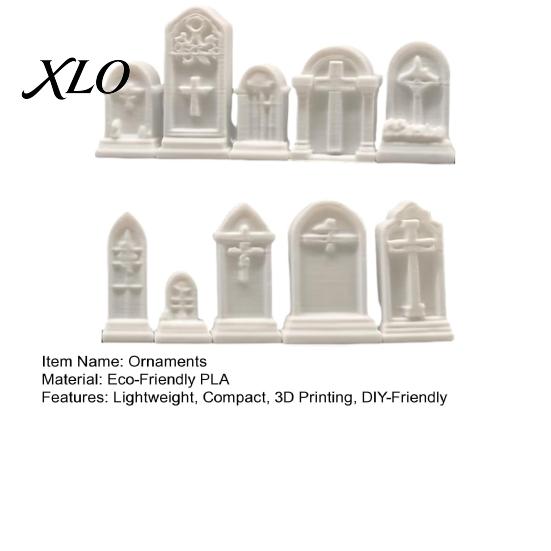 Miniature Tombstones for Halloween 10Pcs Mini Tombstone, 3D Printed Unpainted Gravestone Model Kit, Micro Cemetery Diorama Crafting Supplies