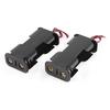 1Pc Black Plastic Battery Holder Case W Wired For 2 X Aa Batteries