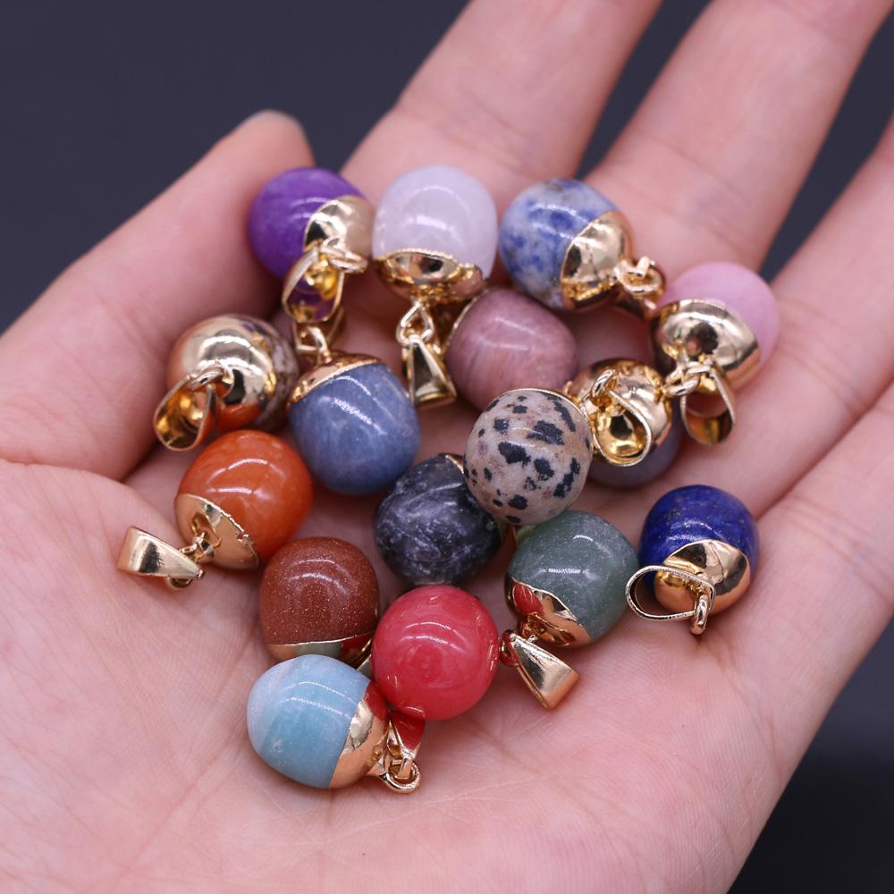 1 шт. в партии кулон из натурального камня Кристалл Розовый Кварц Аметист Лазурит Агат Подвески для изготовления ювелирных изделий DIY Ожерелье Серьги Аксессуары 13x18 мм