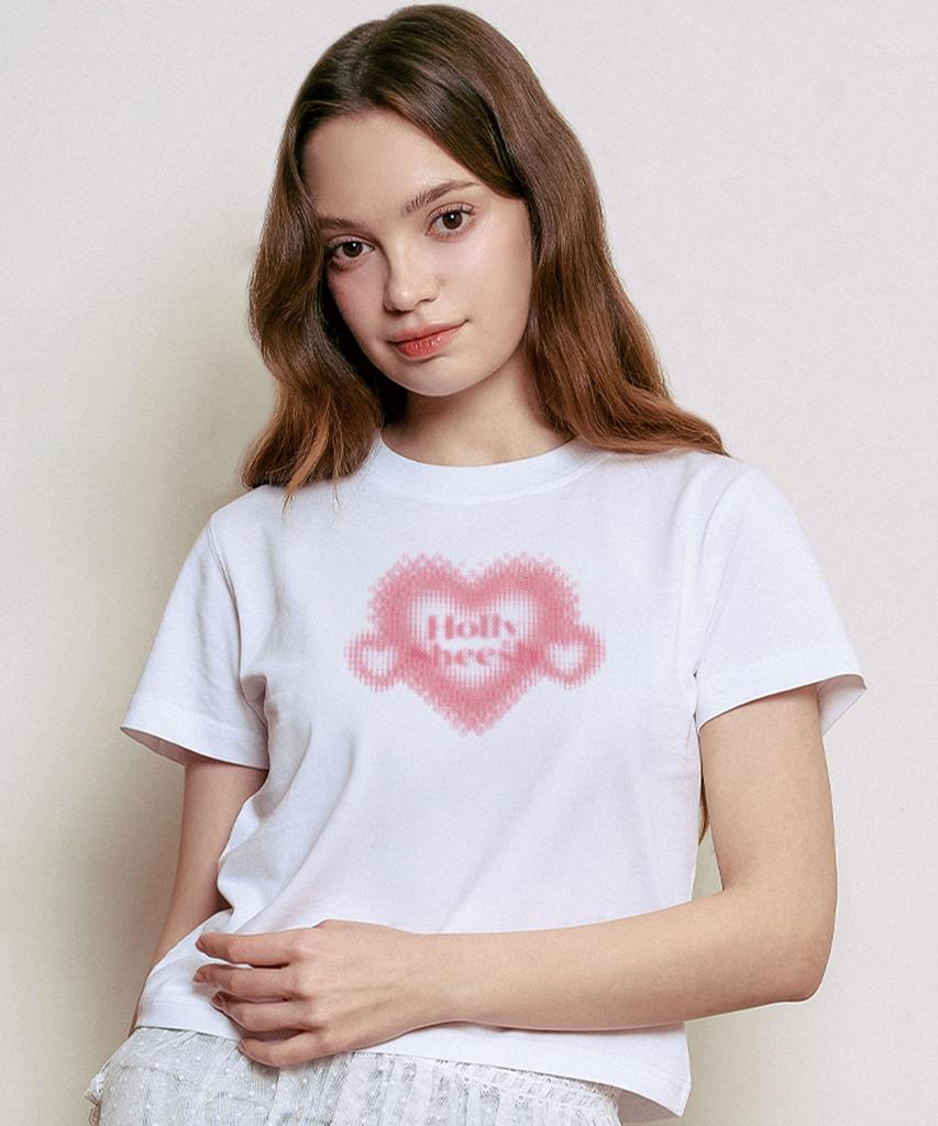 WILDROCK Hollysheesh Heart Pigment Oversized Short Sleeve T-Shirt_6 Colors (Cropped) (Type B)
