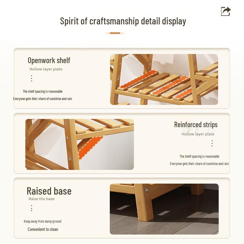 Solid Wood Multi-Tier A-Frame Plant Stand