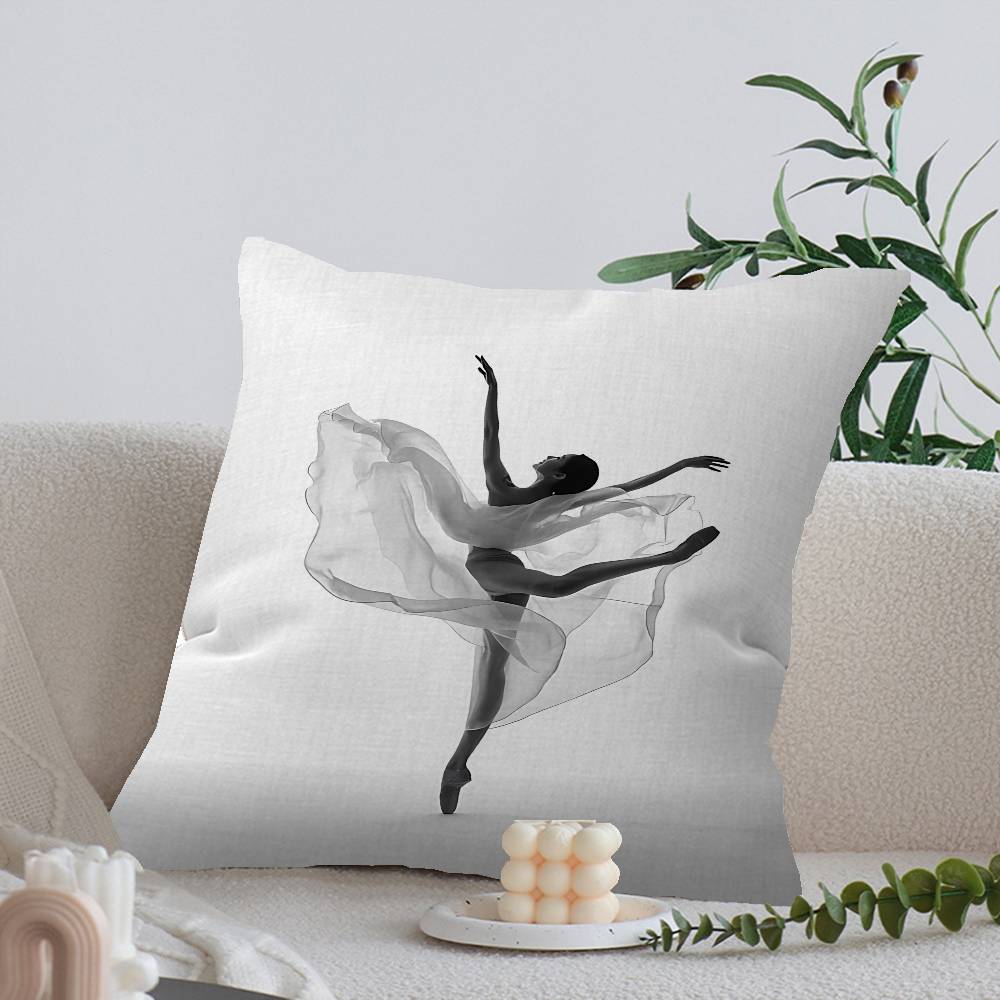 Black and White Ballet Girl Ballerina Cushion Cover Inches Farmhouse Decor Home Throw Pillow Covers for Couch Decorations