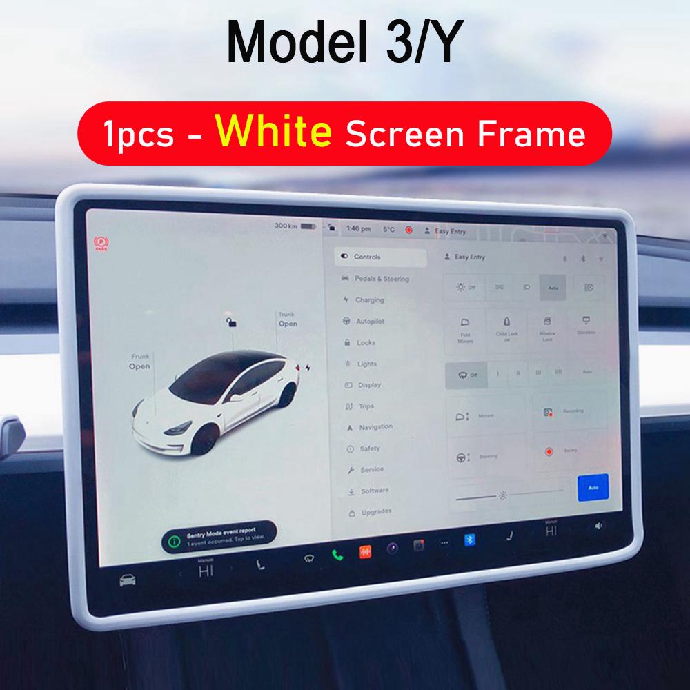 Защитная рамка-молдинг для экрана Juniper на Tesla Model 3 Y, Рамка края экрана, Накладка на зеркало заднего вида, Защитные аксессуары для центральной консоли