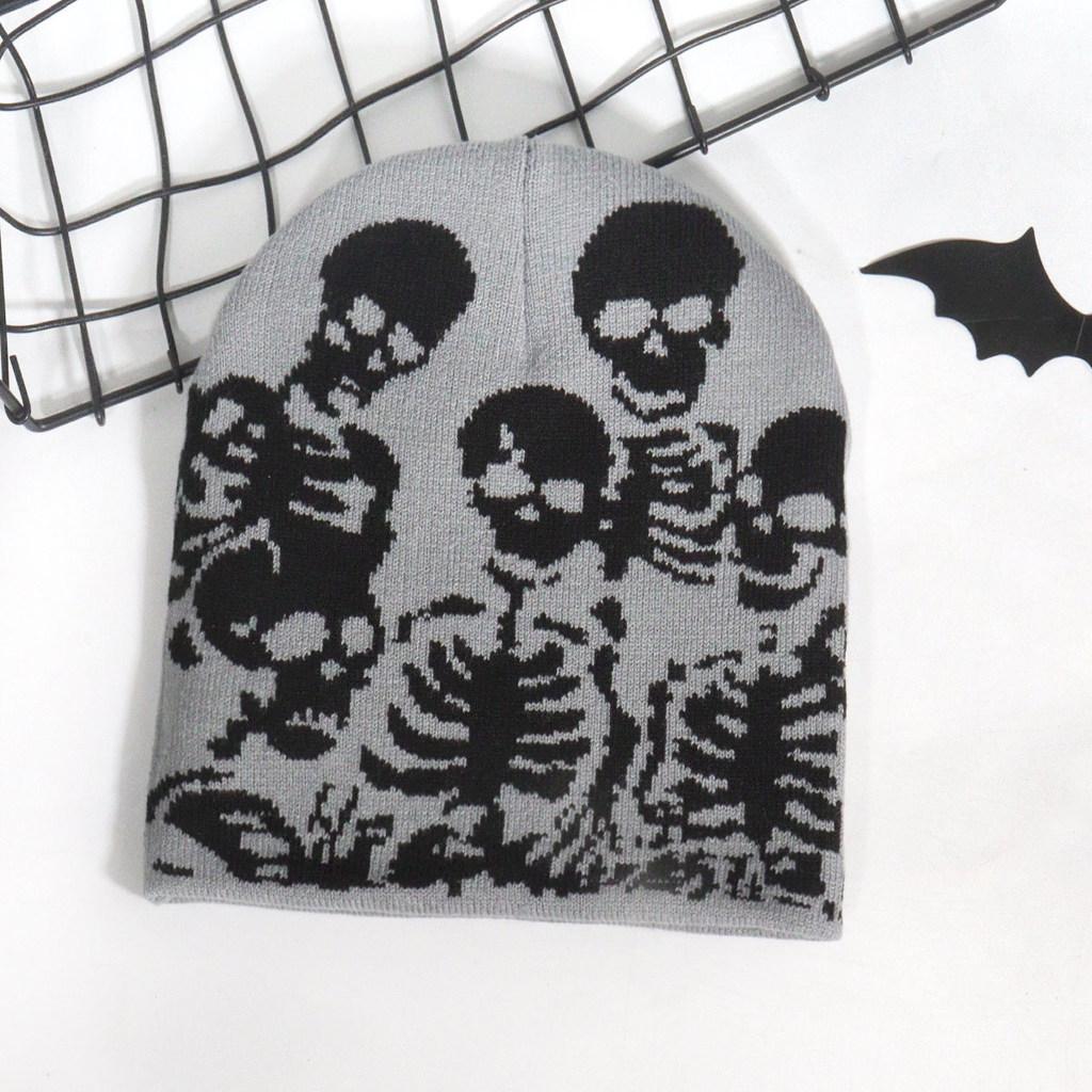 Шапка вязаная с узором черепа для осени и зимы уличная одежда аксессуар мода