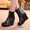 Осенне-зимние ботинки из натуральной кожи, женские ботильоны, женские ботинки на танкетке, женские ботинки, обувь на платформе