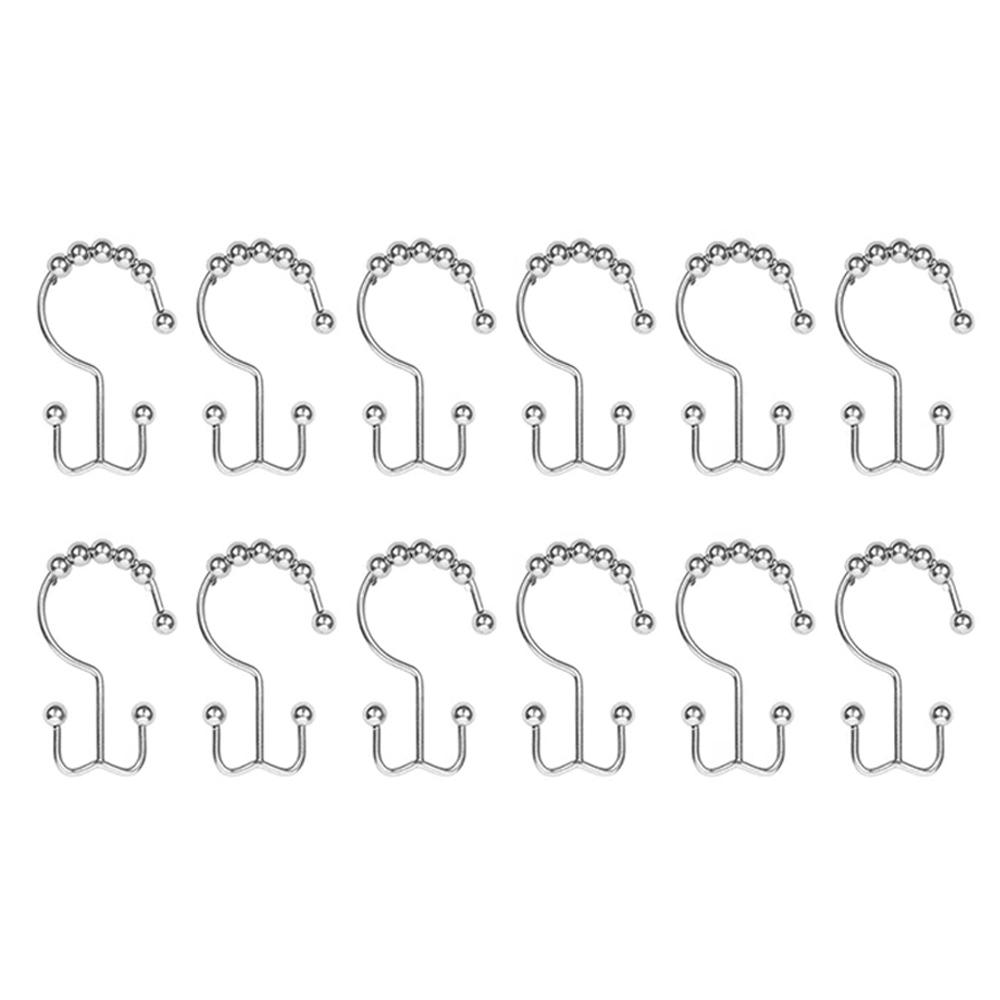 Кольца для штор из нержавеющей стали для душа в ванной комнате, крючки для штор из нержавеющей стали, роликовые скользящие крючки, кольцо для штор для душа в ванной комнате