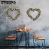 2pcs Heart-Shaped Wooden Wreath Frames for DIY Crafts - Unpainted Floral Hoops for Home Decor, Garland Making & Party Decorations