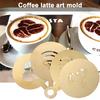 4 шт./компл. трафареты для кофе из нержавеющей стали, различные полые узоры, форма для латте, искусство капучино, шаблоны для декора торта