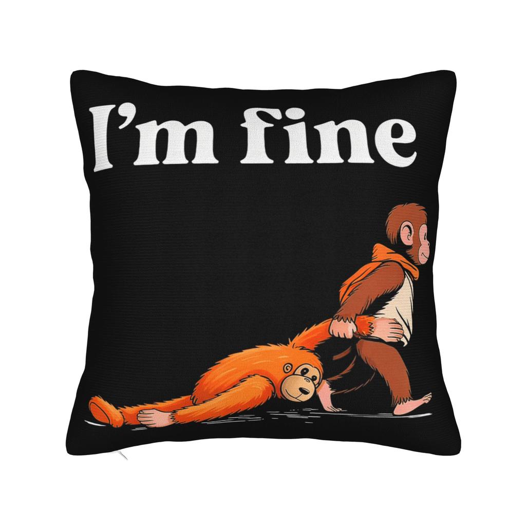 Retro Cute Monkey Punch Cute Monkey Baby Funny Animal Pillow Cover  Square Cushion Cover Pillow Case For Wedding Party Decor