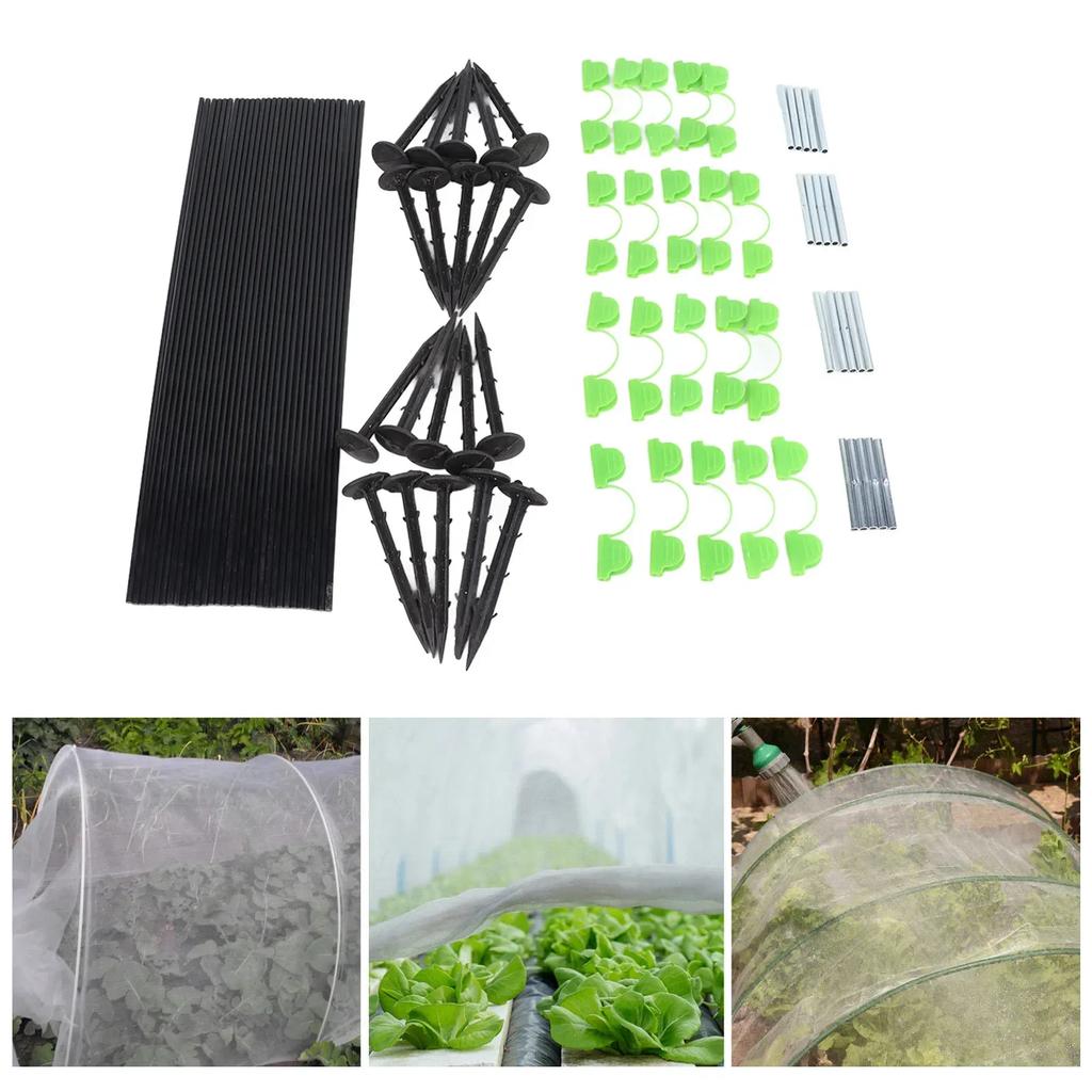 Greenhouse Hoops Grow Tunnel Insect Repellent Animal Protection Plant Shade Support Garden Stakes Bracket Connection Steel Pipe