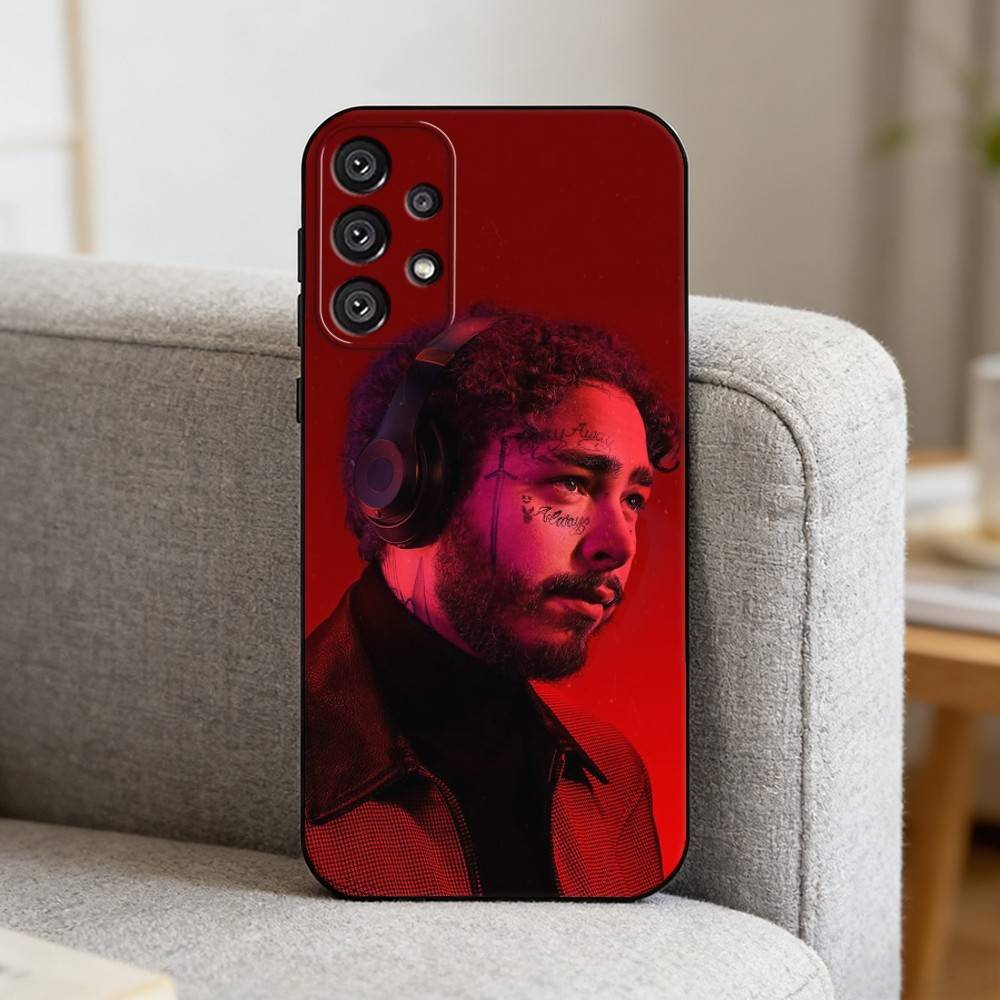 King P-Post M-Malone Phone Case For Samsung S25,S24,S21,S22,S23,S30,Ultra,S20,Plus,Fe,Note,10,9,5G Black Cover