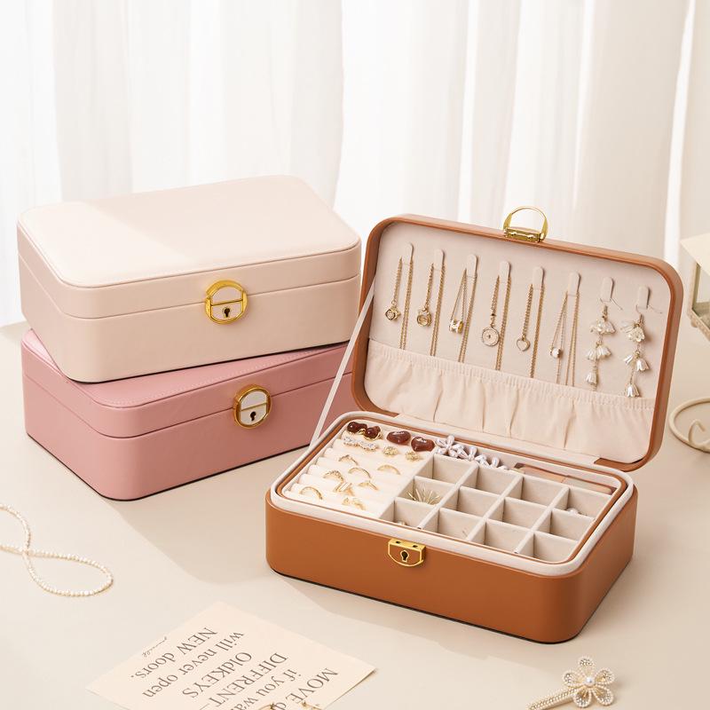 Elegant Multi-layer Lockable Jewelry Storage Box with Anti-oxidation Feature