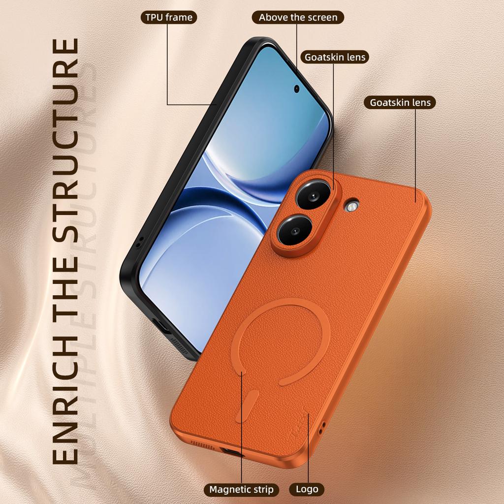 Чехол для Xiaomi POCO X8 Pro Max Роскошная кожа PU Магнитный MagSafe Защитная задняя крышка Чехол-оболочка для POCO X8Pro Max