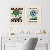 Будьте добры к своему разуму Художественные принты Позитивное психическое здоровье Вдохновляющая цитата Картина на холсте Постер Картины для декора стен офиса