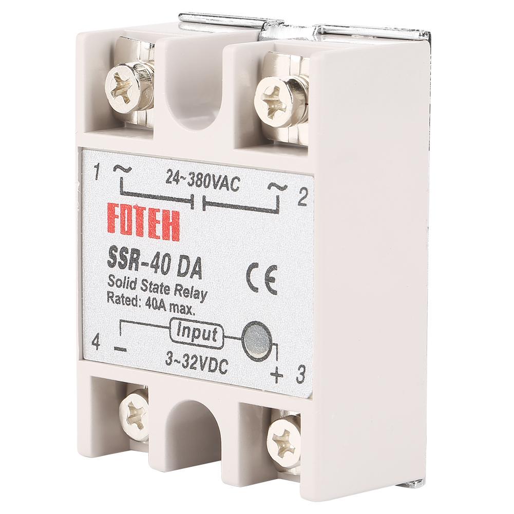 Single Phase -Ac State Relay Ssr-40Da 40A Input 3-32V Output 24-380V Ac