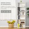 Bibliothèque - HOMCOM - 4 compartiments - meuble de rangement livres - 59x29x180 cm - Blanc