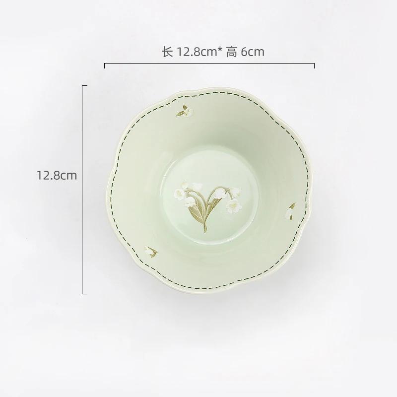 Модные цветочные керамические тарелки, фруктовые десертные тарелки для послеобеденного чая, изысканные блюда, миски, наборы тарелок, изысканная домашняя посуда