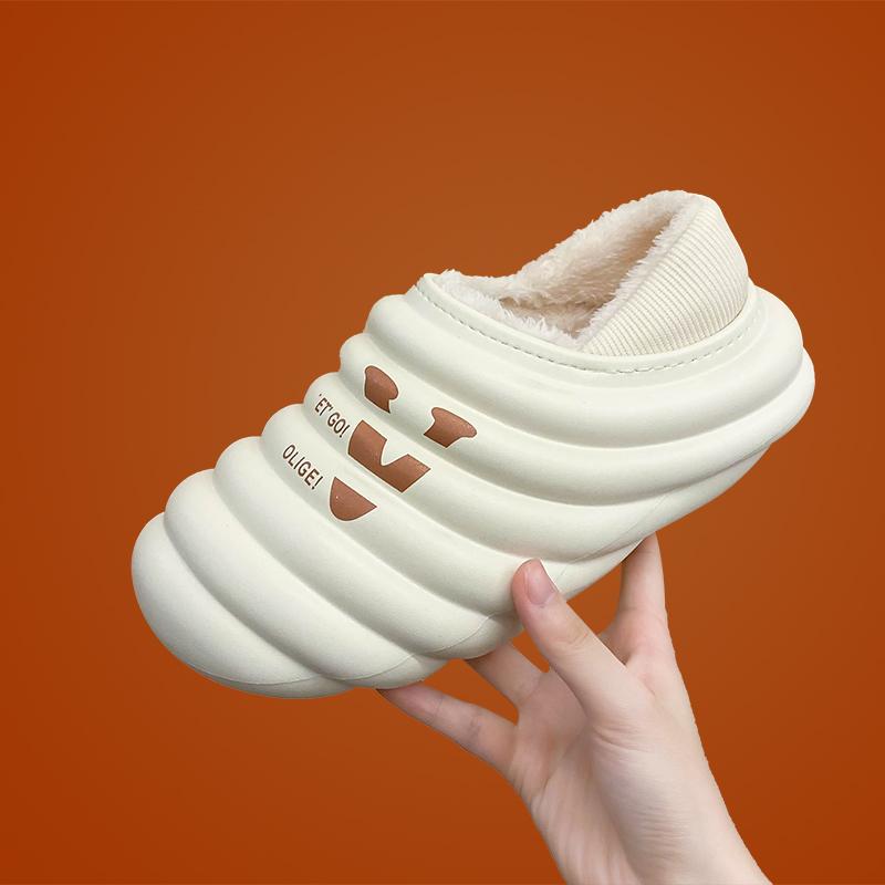 Модные домашние тапочки, мужская зимняя обувь, Эва, удобная толстая подошва, сохраняющая тепло, с круглым носком, новые модные универсальные тапочки из бархата