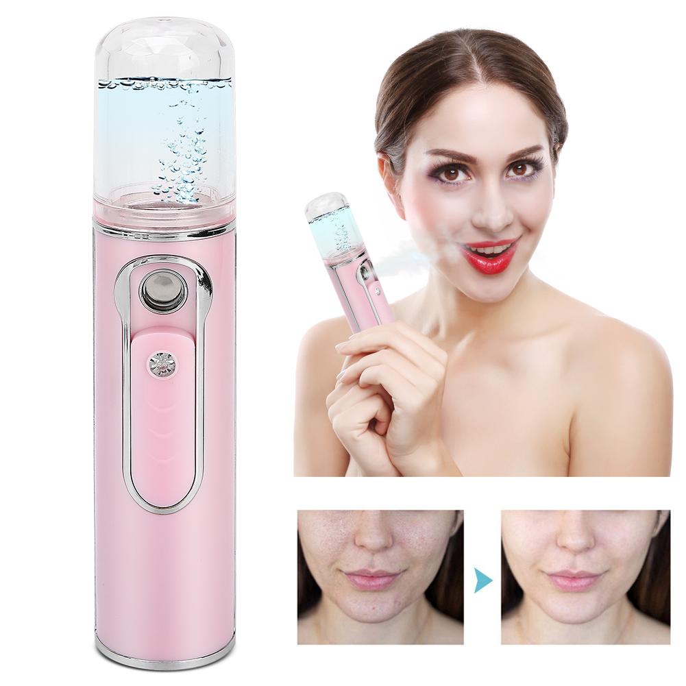 Nano Face Mist Sprayer USB Rechargeable Moisturizing Hydrating Face Humidifier Pink
