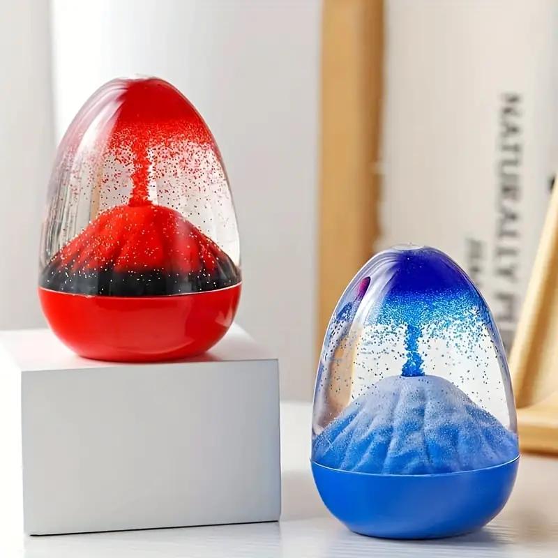 Eggshell Volcano Egg Eruption Floating Sand Volcano Eruption Ornaments Acrylic Crystal Liquid Hourglass Special Timing Ornaments