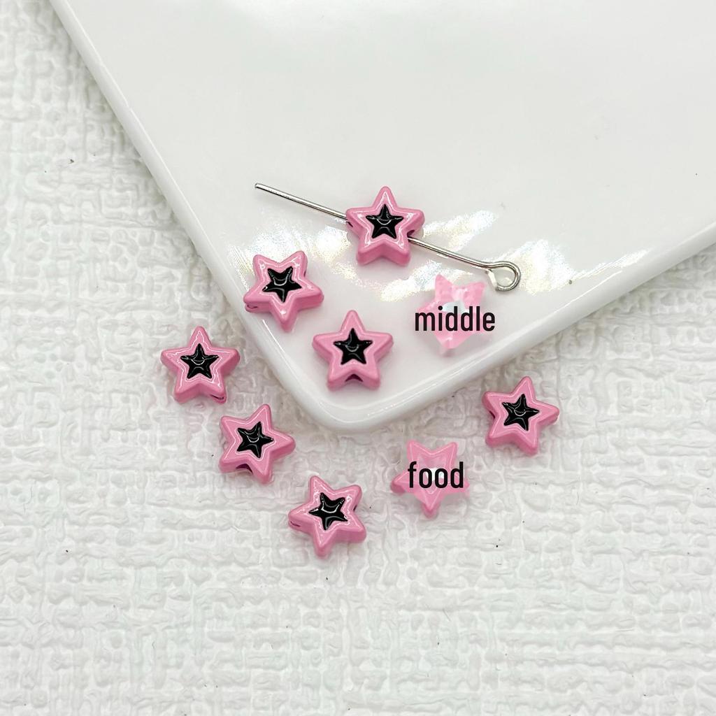 Двухцветные бусины в форме пятиконечной звезды из сплава для самостоятельного изготовления украшений и браслетов.