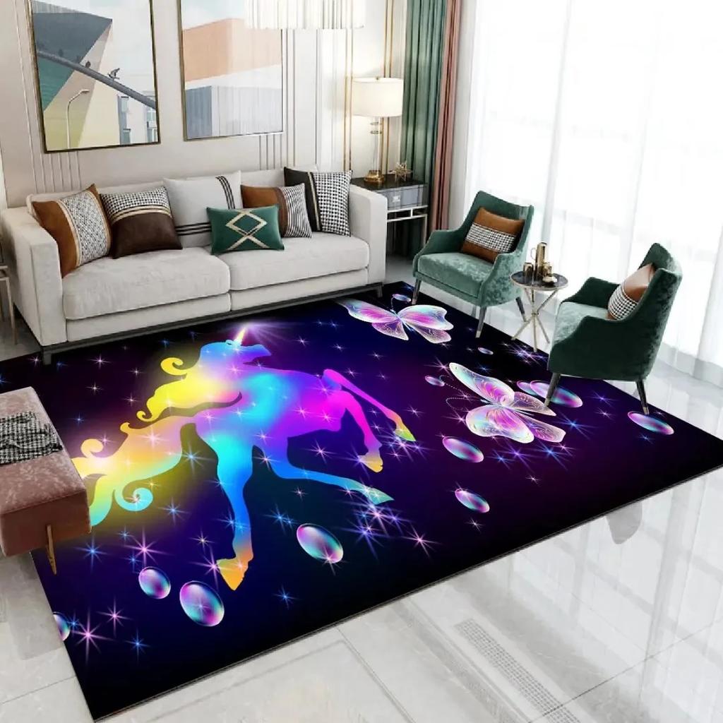 3D Print Dream Butterfly Carpet Children Bedroom Decor Floor Mat Soft Anti-slip Living Room Carpets Home Decoration Area Rug