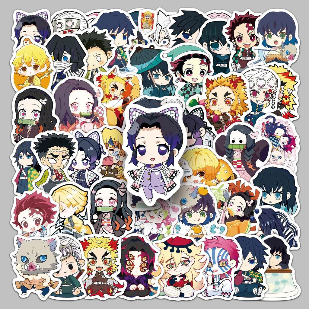 Generic 50 Pcs Q Version Demon Slayer Stickers Cute Nezuko Anime Character Decals For Journal Storage Box Graffiti Notebook Kids