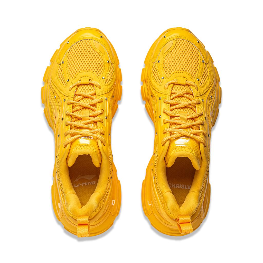 Li Ning Bow Chris Collaboration Золотое правило Модная спортивная мода Поддержка Отскока Низкий верх Повседневная обувь для образа жизни Мужские кроссовки Спектрально-желтый AZGU165-3