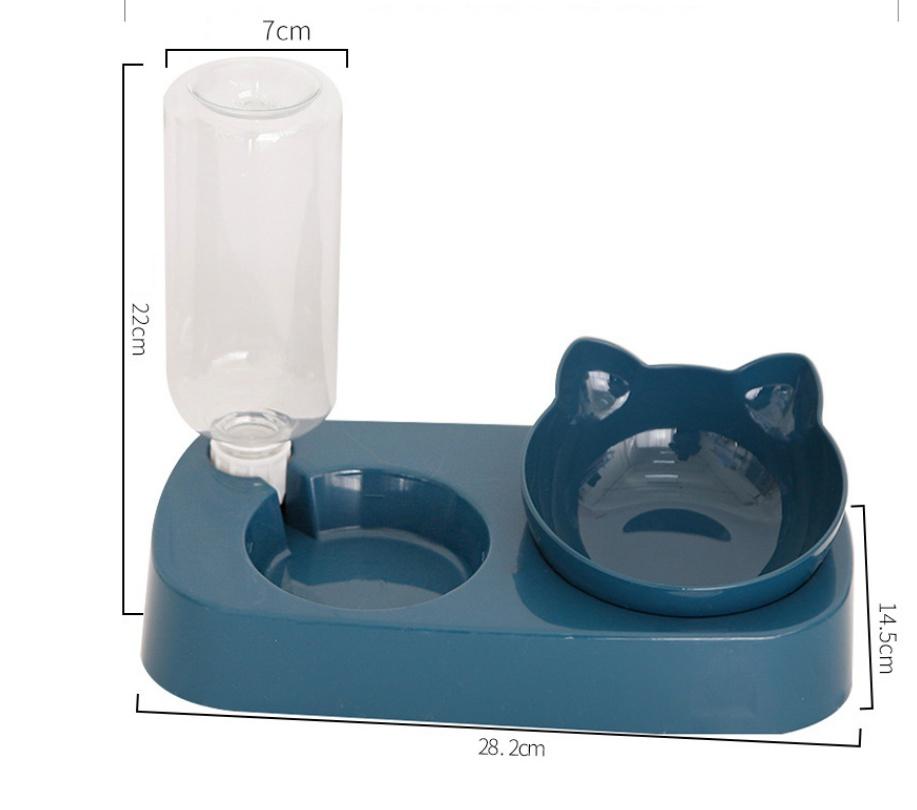 Приподнятые двойные миски для кошек и собак Миска для корма и воды с наклоном на 15° для кошек, маленьких собак и других мелких животных