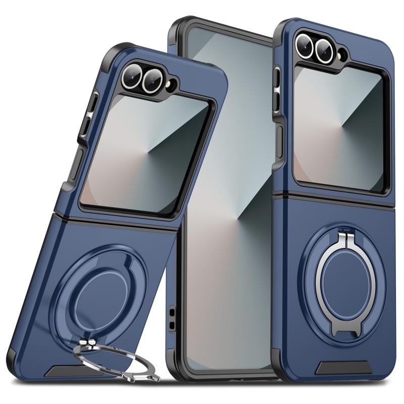 Магнитный чехол-броня с кольцом для Samsung Galaxy Z FLIP 6 5G ZFLIP6 Защита объектива Magsafe Беспроводная зарядка Ударопрочный чехол